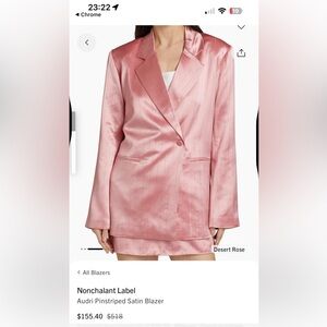 New with tag ✅ Nonchalant Rose Satin Pinstripe blazer